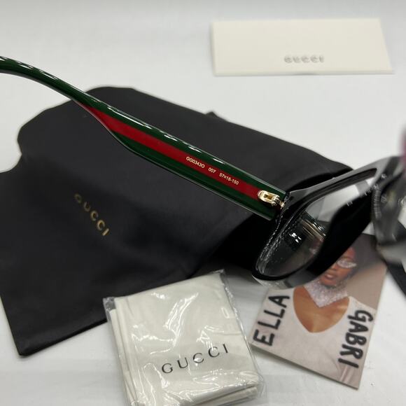 NEW Gucci GG0343O Black Striped Arm Unisex Eyeglass Frames - Picture 7 of 8